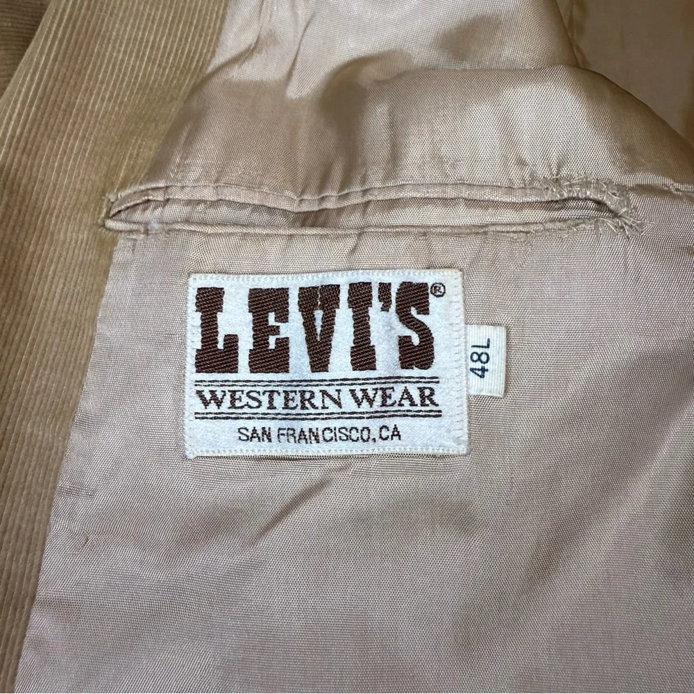Levi’s Vintage Men’s Western Wear Tan Corduroy Blazer Sz 48L